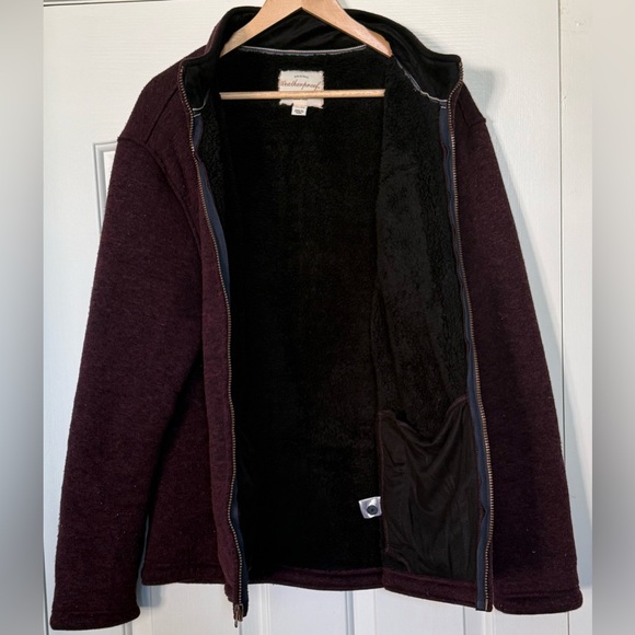 Weatherproof Vintage Full-Zip Jacket Sherpa-Lined Maroon XL – Warm Casual - Picture 2 of 12